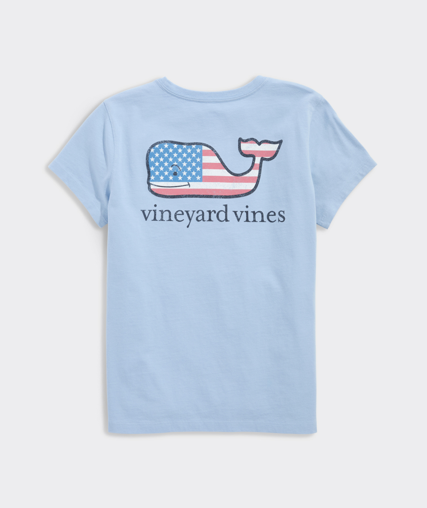 Girls' Flag Whale Short-Sleeve Pocket Tee