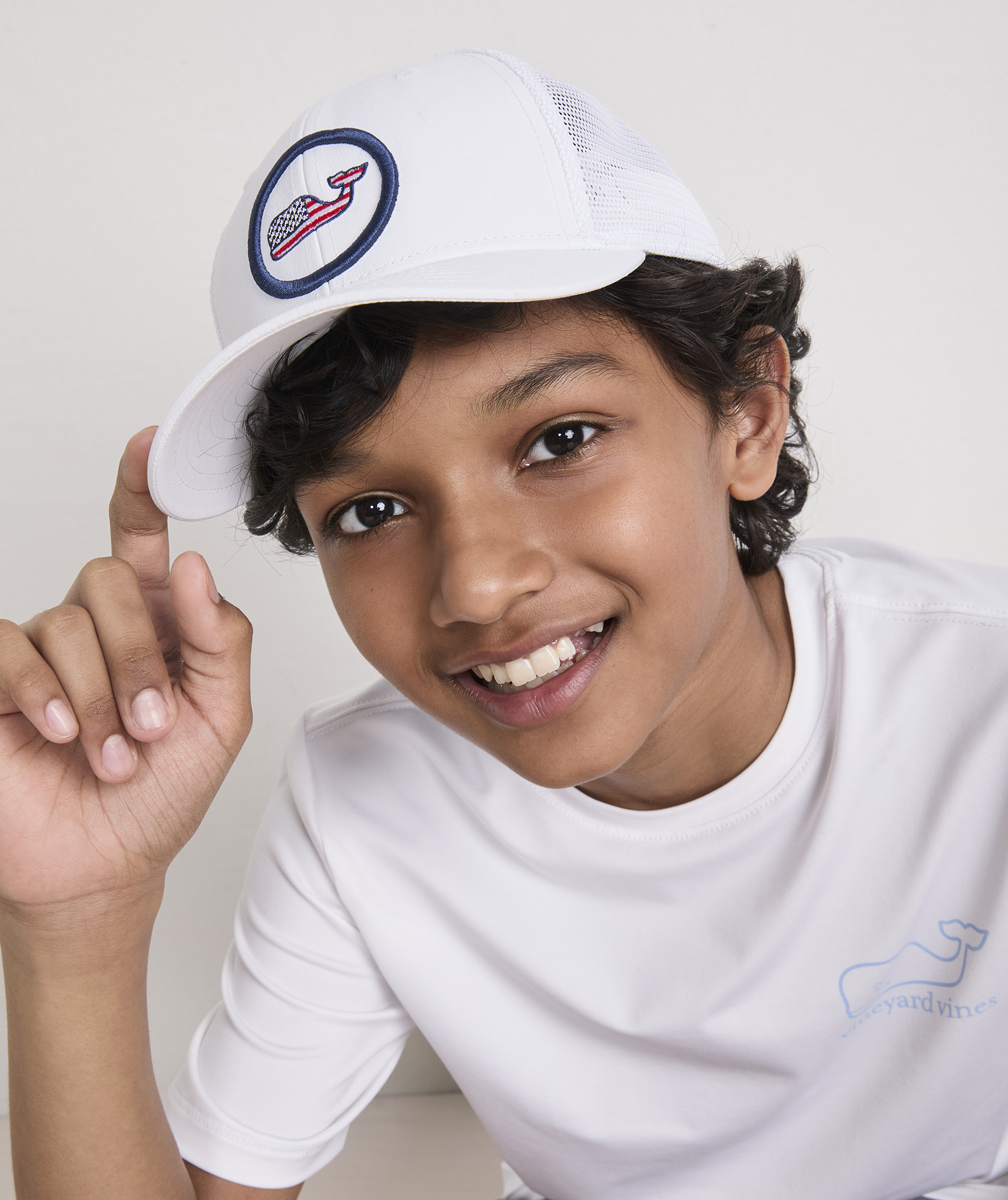 Boys' Flag Whale Dot Trucker Hat