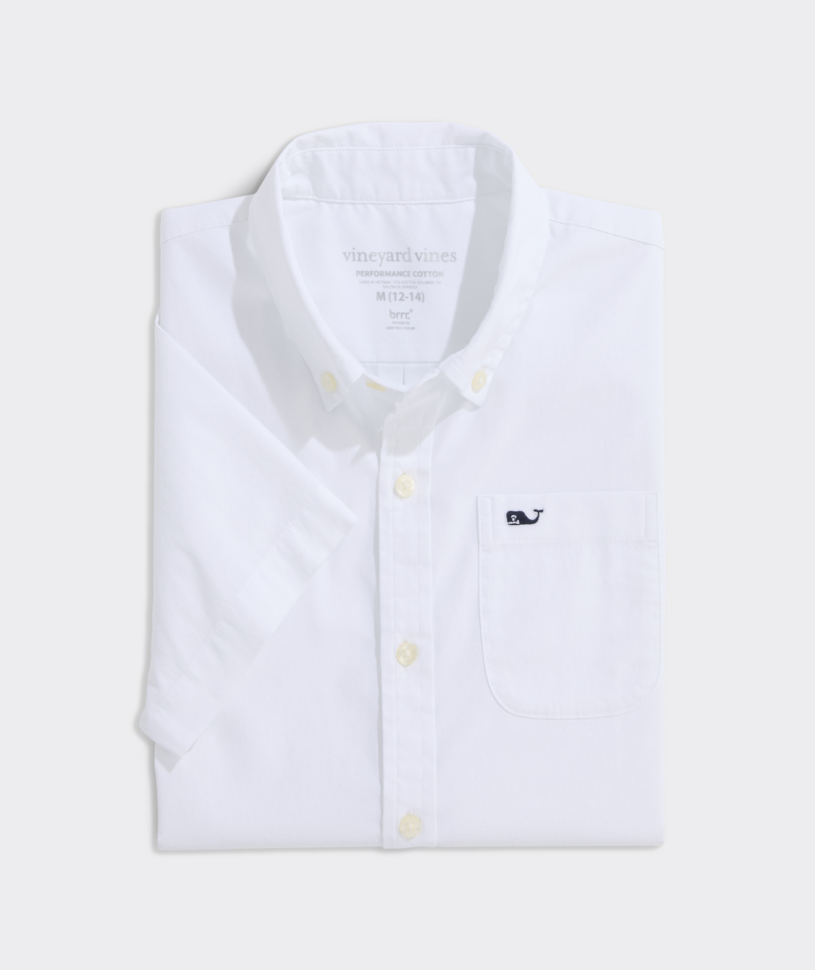 Boys' Breakwater Solid Performance Cotton Short-Sleeve Shirt