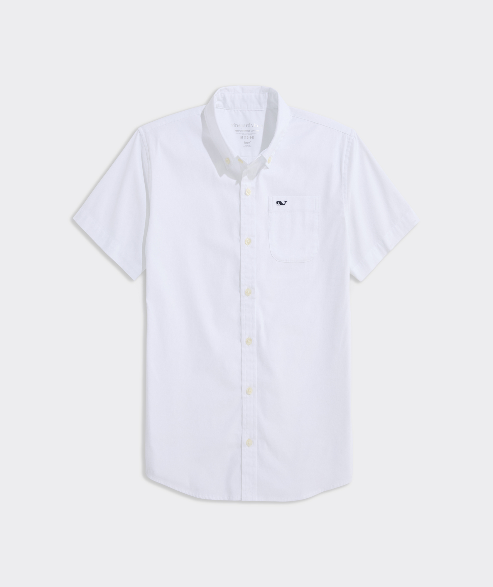 Boys' Breakwater Solid Performance Cotton Short-Sleeve Shirt
